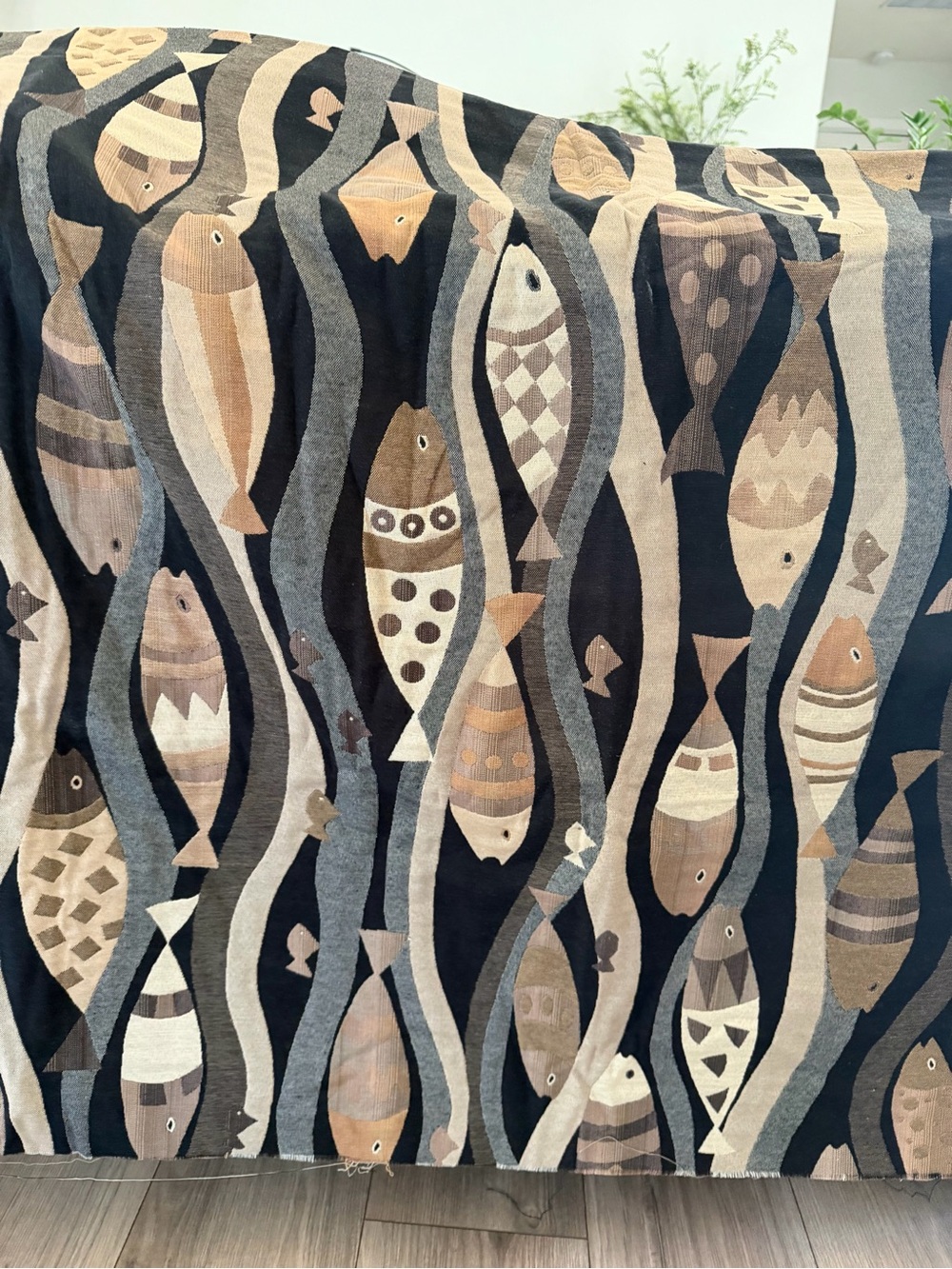 Salmon fish pattern fabric 1.89 yds x32”